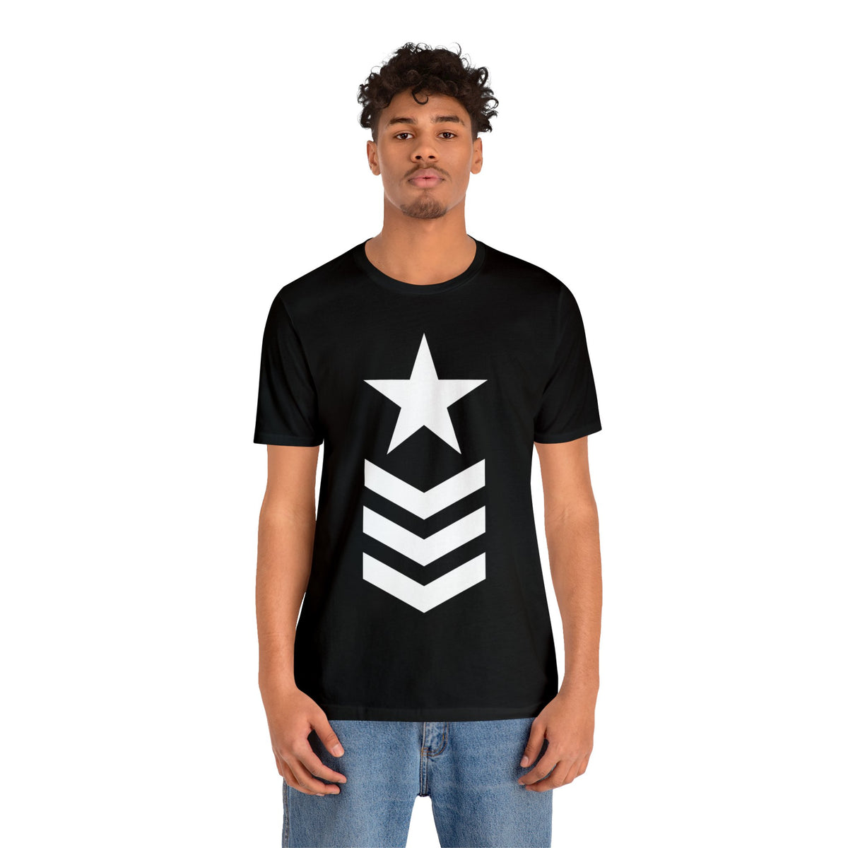 Star Chevron White Unisex Jersey Short Sleeve Tee