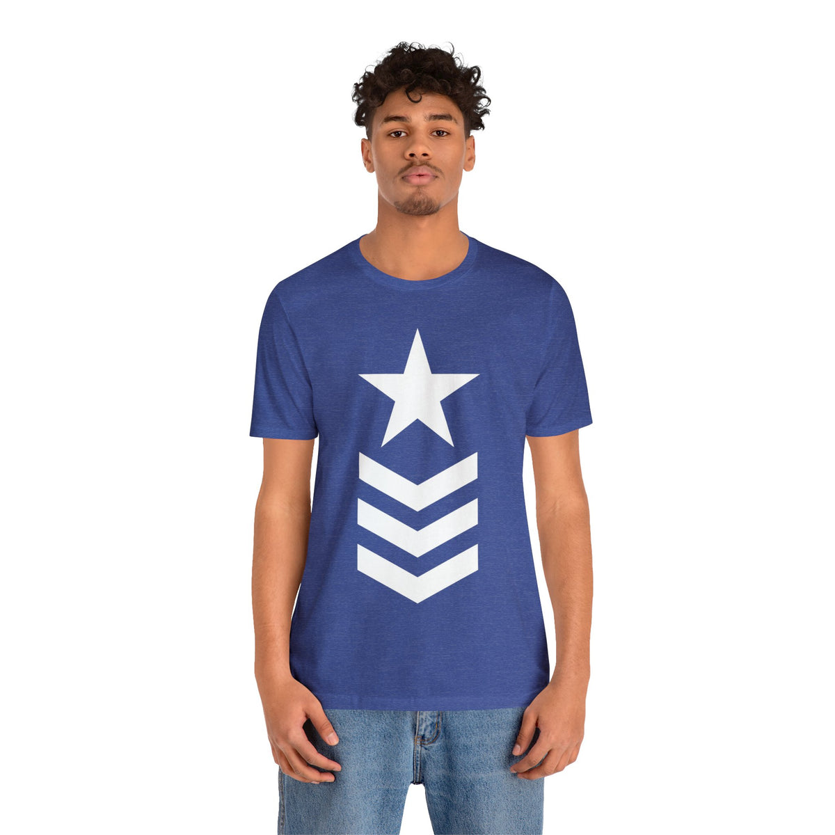 Star Chevron White Unisex Jersey Short Sleeve Tee