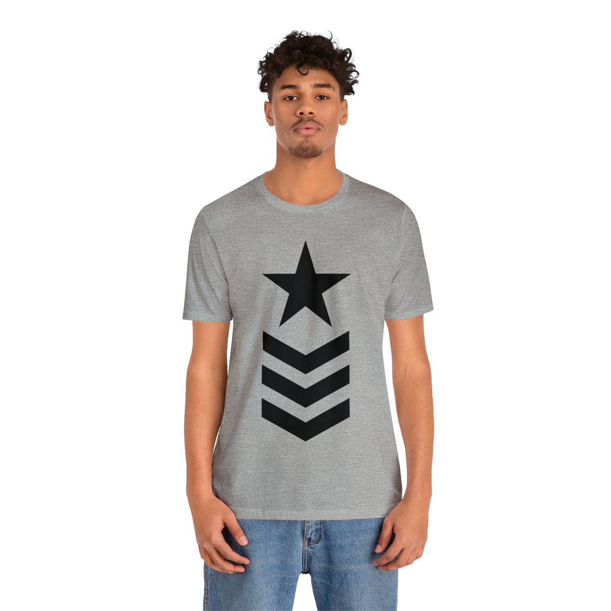 Star Chevron Black Unisex Jersey Short Sleeve Tee