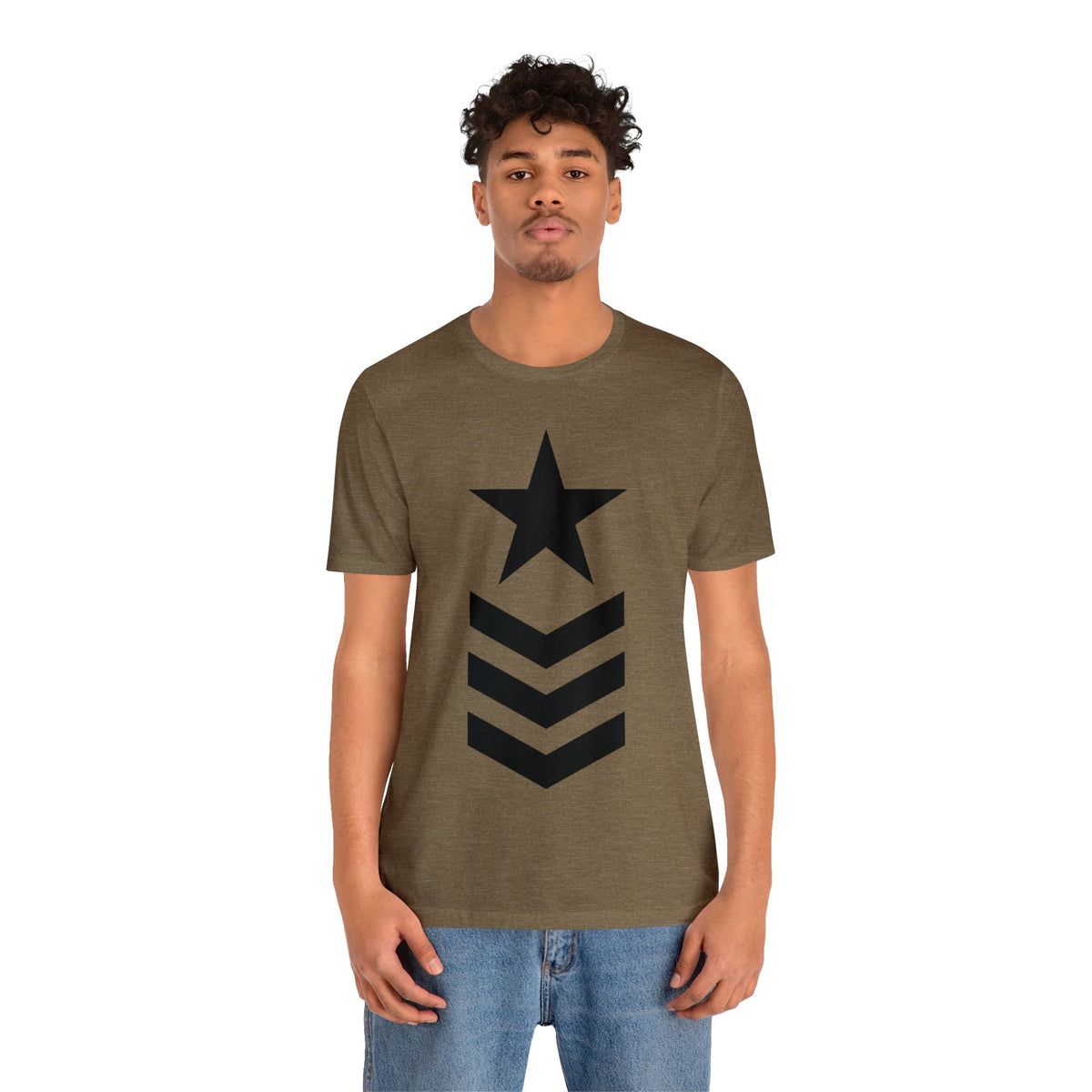 Star Chevron Black Unisex Jersey Short Sleeve Tee