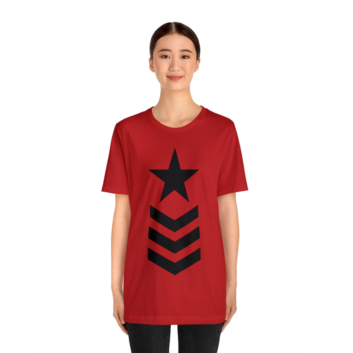 Star Chevron Black Unisex Jersey Short Sleeve Tee