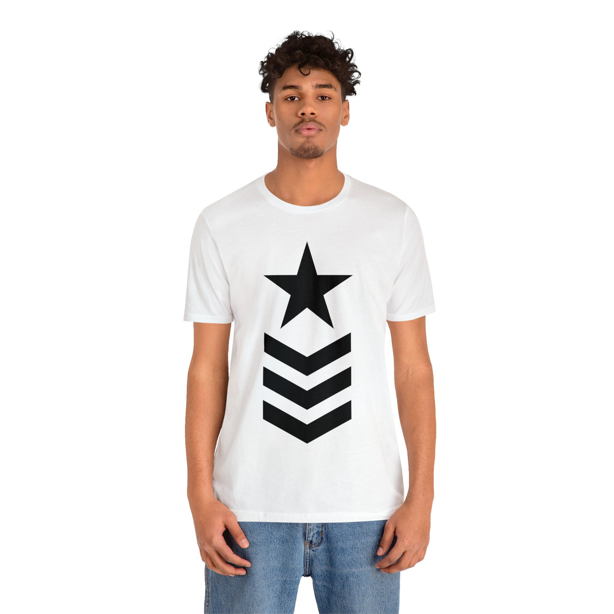 Star Chevron Black Unisex Jersey Short Sleeve Tee